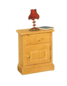 COMODINO IN LEGNO DI PINO UN ANTA UN CASSETTO