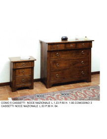 COMODINO 3 CASSETTI + COMO 5 CASSETTI NOCE