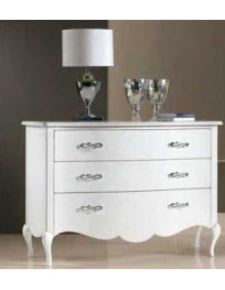 CASSETTIERA SAGOMATA BIANCA E COMODINI