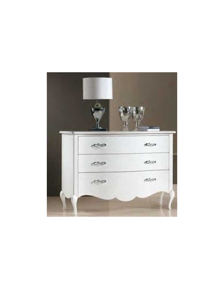 CASSETTIERA SAGOMATA BIANCA E COMODINI