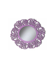 SPECCHIERA OVALE LACCATA LILLA  MADREPERLA.