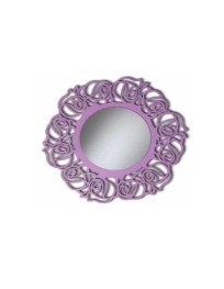 SPECCHIERA OVALE LACCATA LILLA  MADREPERLA.