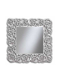 SPECCHIERA QUADRATA LACCATA BIANCA MADREPERLA DIAMETRO