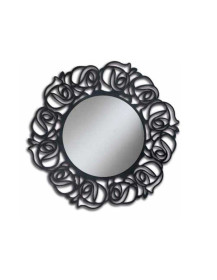 SPECCHIERA ROTONDA LACCATA ANTRACITE MADREPERLA
