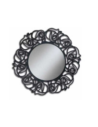 SPECCHIERA ROTONDA LACCATA ANTRACITE MADREPERLA