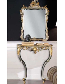CONSOLLE INTAGLIATA A MANO  E SPECCHIERA