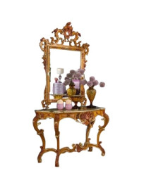 CONSOLLE INTAGLIATA A MANO IN LEGNO