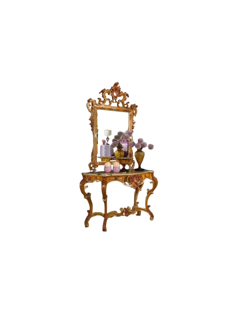 CONSOLLE INTAGLIATA A MANO IN LEGNO