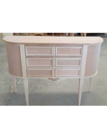 CONSOLLE SAGOMATA CON 6 CASSETTI GREZZA