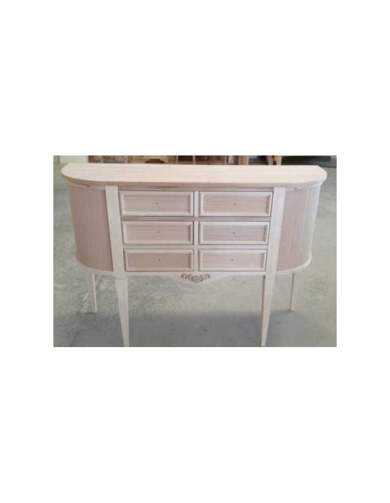 CONSOLLE SAGOMATA CON 6 CASSETTI GREZZA