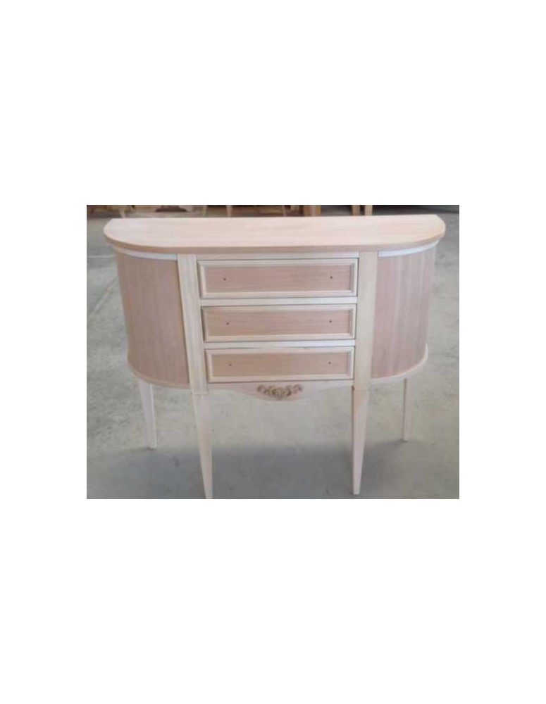 CONSOLLE SAGOMATA CON 3 CASSETTI GREZZA