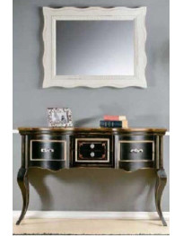 CONSOLLE  SAGOMATA  CON QUATTRO CASSETTI E SPECCHIERA LACCATA