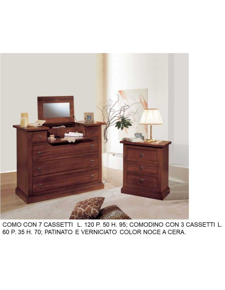 COMODINO 3 CASSETTI + COMO 7 CASSETTI