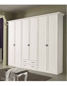 ARMADIO 6 ANTE  A BATTENTE CLASSICO CON DUE CASSETTI ESTERNI