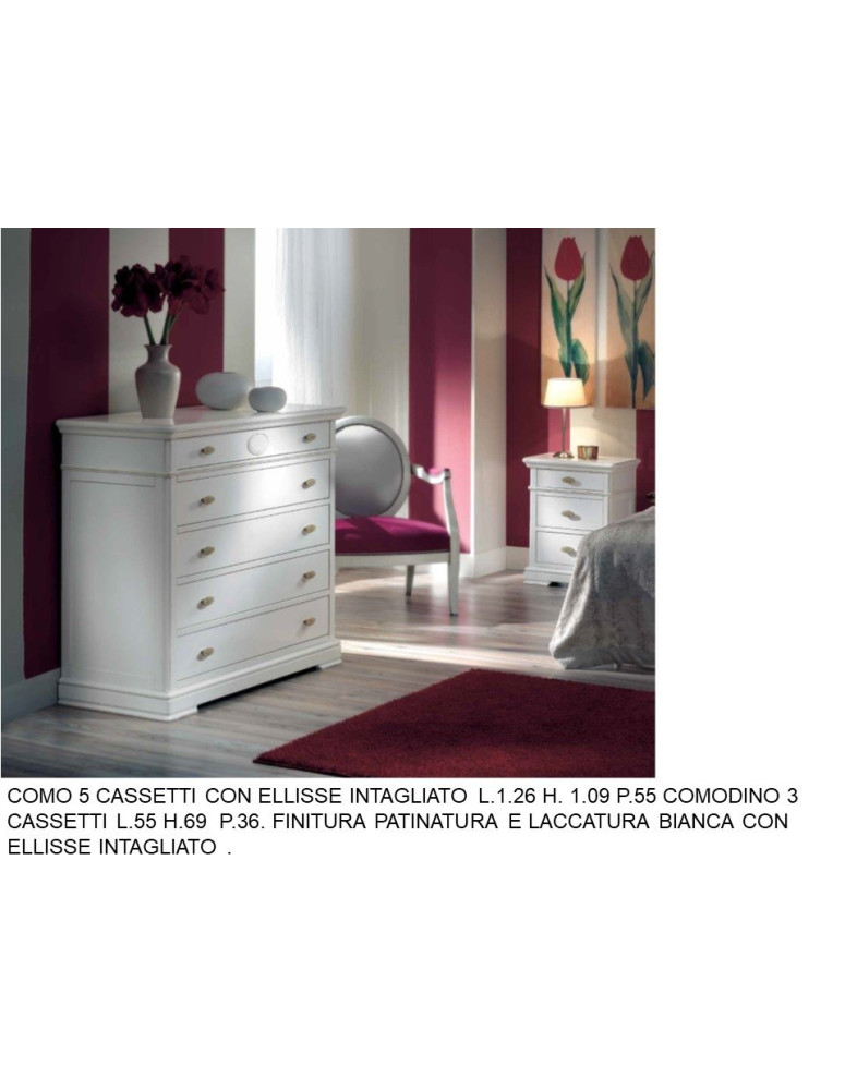 COMODINO 3 CASSETTI + COMO 5 CASSETTI