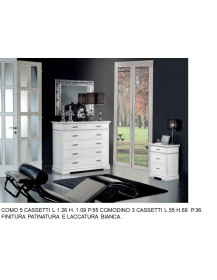 COMODINO 3 CASSETTI + COMO 5 CASSETTI LACCATO