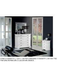 COMODINO 3 CASSETTI + COMO 5 CASSETTI LACCATO