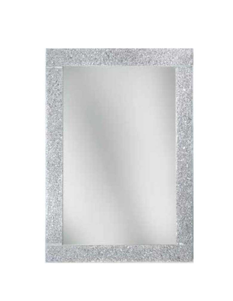 SPECCHIERA IN GRANIGLIA DI VETRO,COLORE ARGENTO