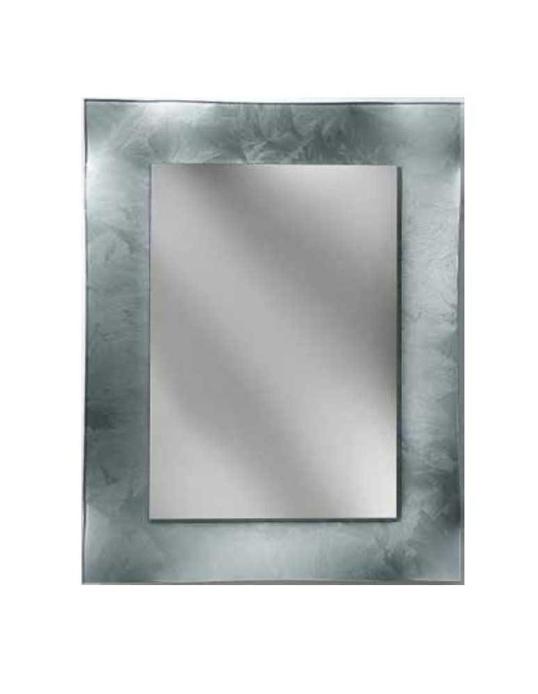 SPECCHIERA IN VETRO COLORE ARGENTO SPATOLATO