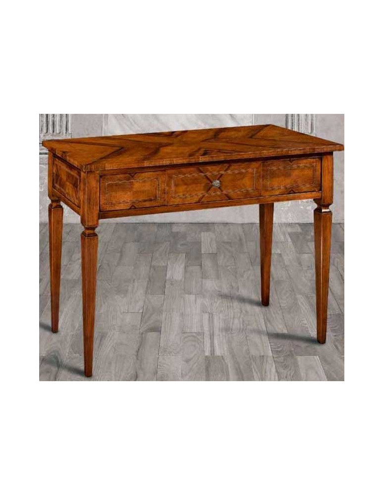 CONSOLLE 1 CASSETTO INTARSIATA VERNICIATA.