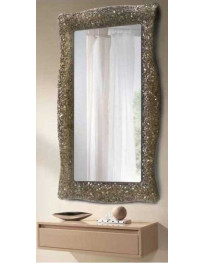 CONSOLLE 1 CASSETTIO LACCATA CON SPECCHIERA IN GRANIGLIA DI VETRO