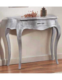 CONSOLLE 1 CASSETTO FOGLIA ARGENTO