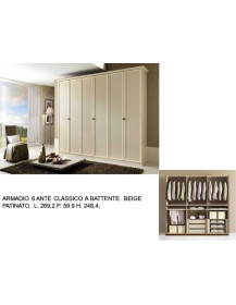 ARMADIO 6 ANTE CLASSICO A BATTENTE