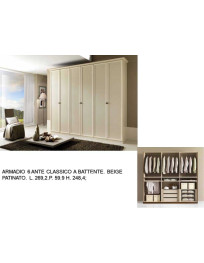 ARMADIO 6 ANTE CLASSICO A BATTENTE