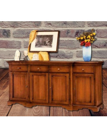 CREDENZA 4 ANTE 4 CASSETTI CON CORPO CENTRALE VERNICIATA