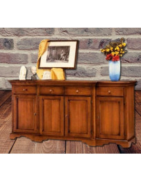 CREDENZA 4 ANTE 4 CASSETTI CON CORPO CENTRALE VERNICIATA
