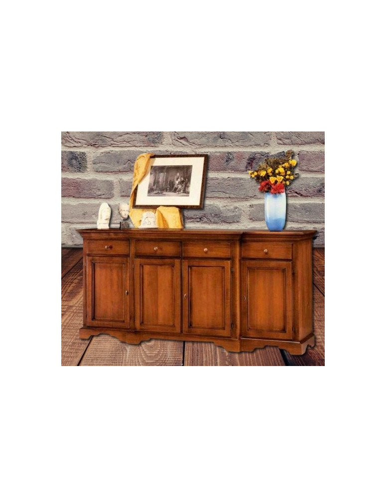 CREDENZA 4 ANTE 4 CASSETTI CON CORPO CENTRALE VERNICIATA