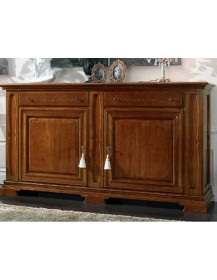 CREDENZONE 2 ANTE BUGNATE CON 2 CASSETTI INTAGLIATI CON FIORI