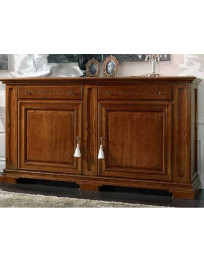 CREDENZONE 2 ANTE BUGNATE CON 2 CASSETTI INTAGLIATI CON FIORI