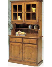 CRISTALLIERA 2 ANTE 2 CASSETTI IN LEGNO PINO