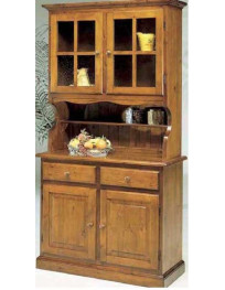 CRISTALLIERA 2 ANTE 2 CASSETTI IN LEGNO PINO