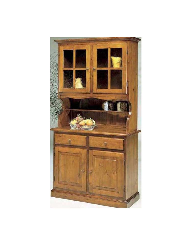 CRISTALLIERA 2 ANTE 2 CASSETTI IN LEGNO PINO