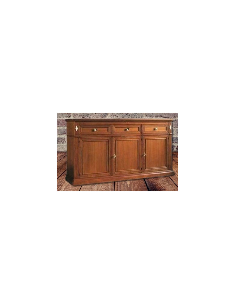 CREDENZA TRE ANTE CON ROMBI LATERALI BIANCHI