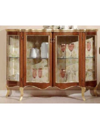 CREDENZA  SAGOMATA  A DUE PORTE A VETRI