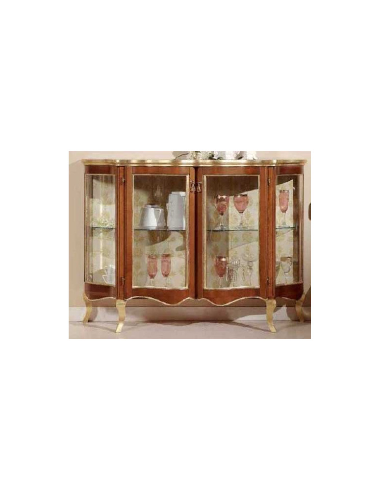 CREDENZA  SAGOMATA  A DUE PORTE A VETRI