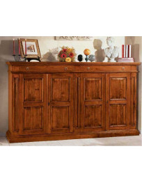 CREDENZA  4  ANTE CON 2  CASSETTI. VERNICIATA PANNELLI PIATTA BANDA