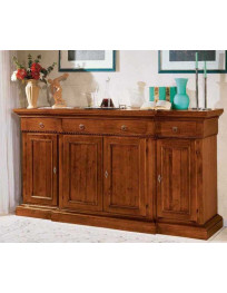 CREDENZA  4  ANTE CON 2 ANTE  CORPO AVANZATO E 4 CASSETTI. VERNICIATA