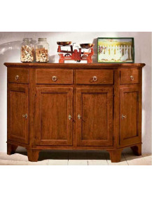 CREDENZA  4  ANTE 4  CASSETTI CON FIANCHI SCANTONATI  VERNICIATA
