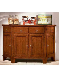 CREDENZA  4  ANTE 4  CASSETTI CON FIANCHI SCANTONATI  VERNICIATA