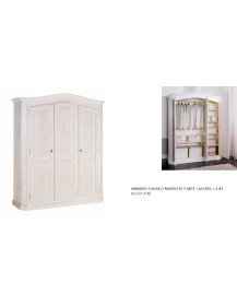 ARMADIO CLASSICO MASSICCIO 3 ANTE  LACCATO SPAZZOLATO PATINATO
