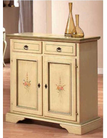 CREDENZINA AVORIO FILO VERDE 2 PORTE 2 CASSETTI