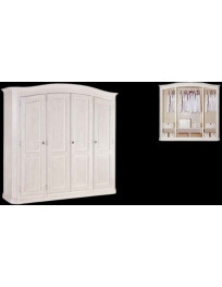 ARMADIO CLASSICO MASSICCIO 4 ANTE  LACCATO SPAZZOLATO E PATINATO