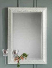 SPECCHIERA BIANCA-ORO-CON VETRO MOLATO