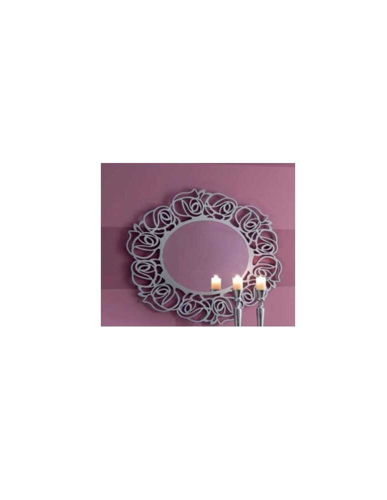 SPECCHIERA OVALE LACCATA TORTORA MADREPERLA