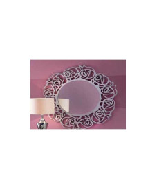 SPECCHIERA OVALE LACCATA TORTORA MADREPERLA