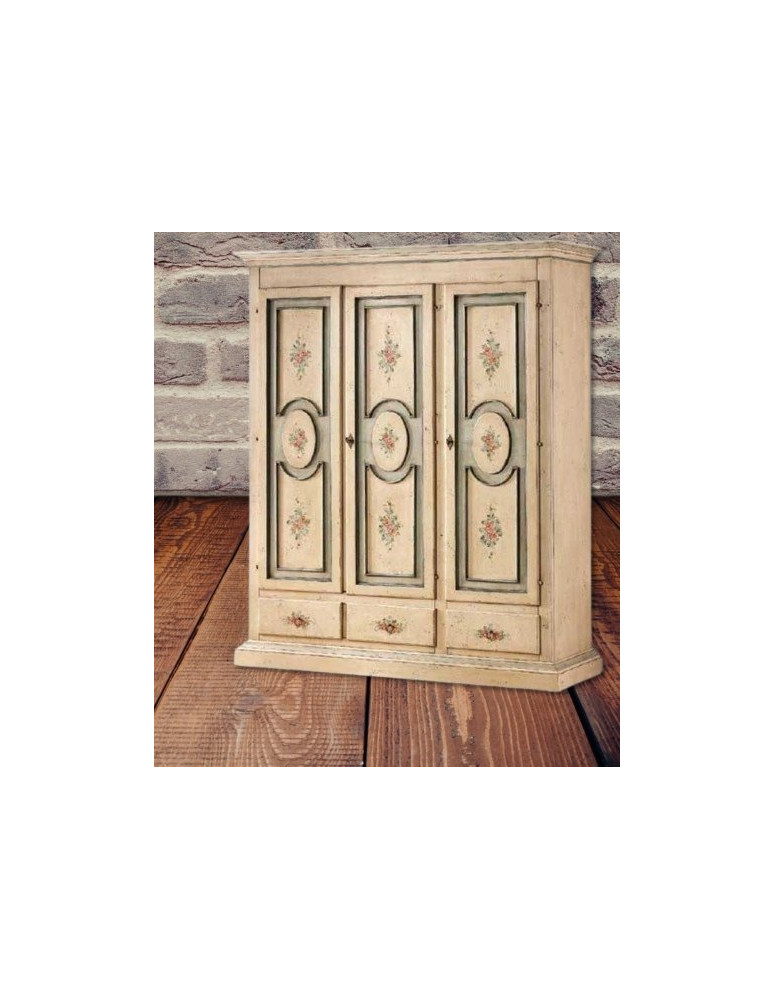 ARMADIO CLASSICO 3  ANTE PIU 3 CASSETTI  AVORIO